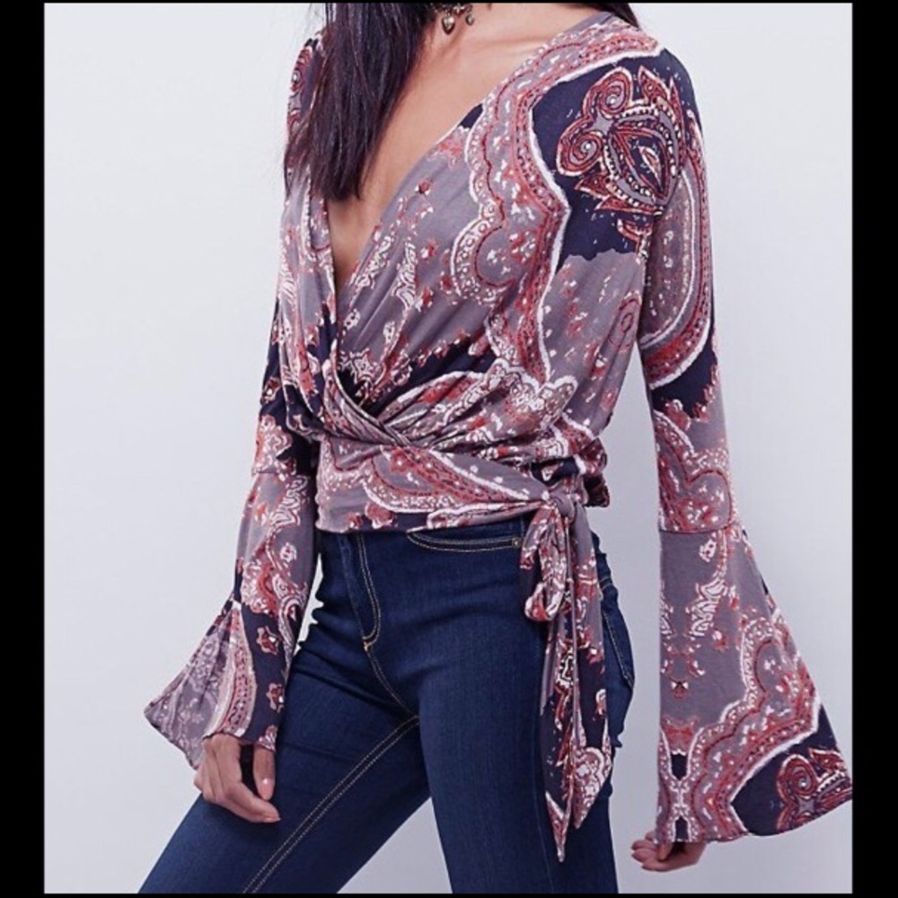 Free People Fiona wrap top